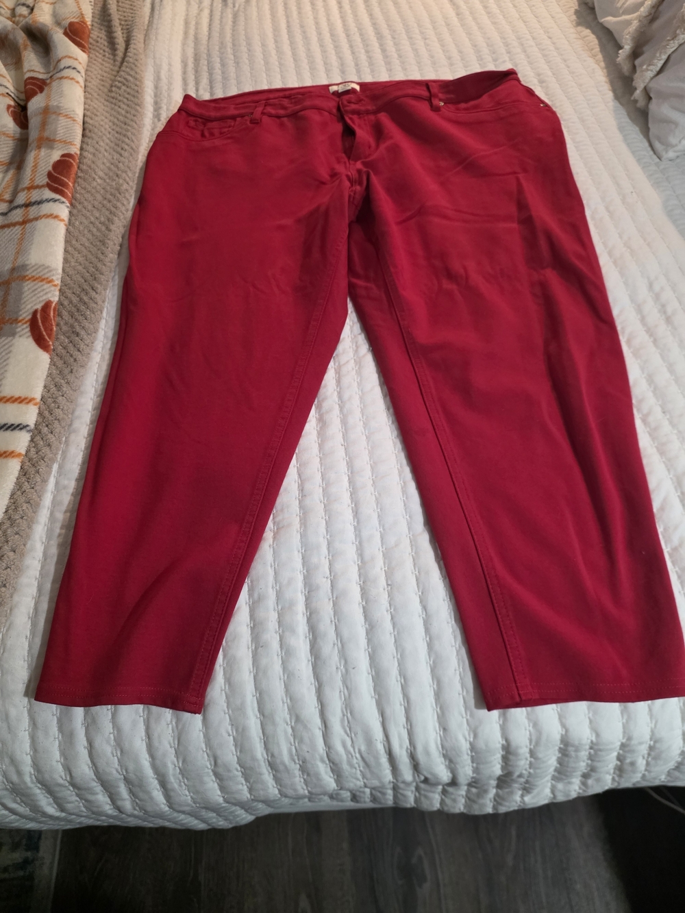 Cato Women's Bright Red Stretch Chinos